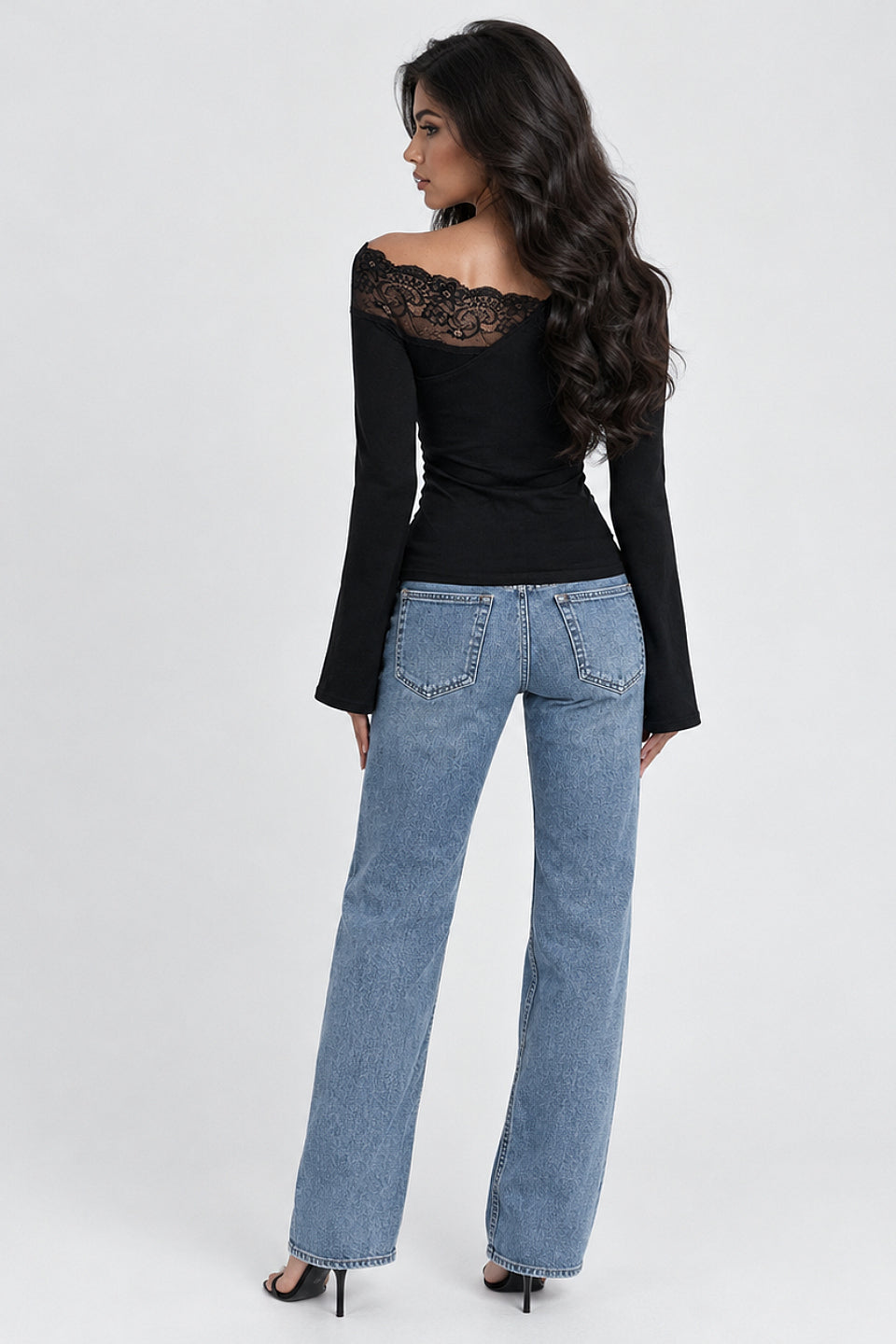 Noir Floral Wrap Top