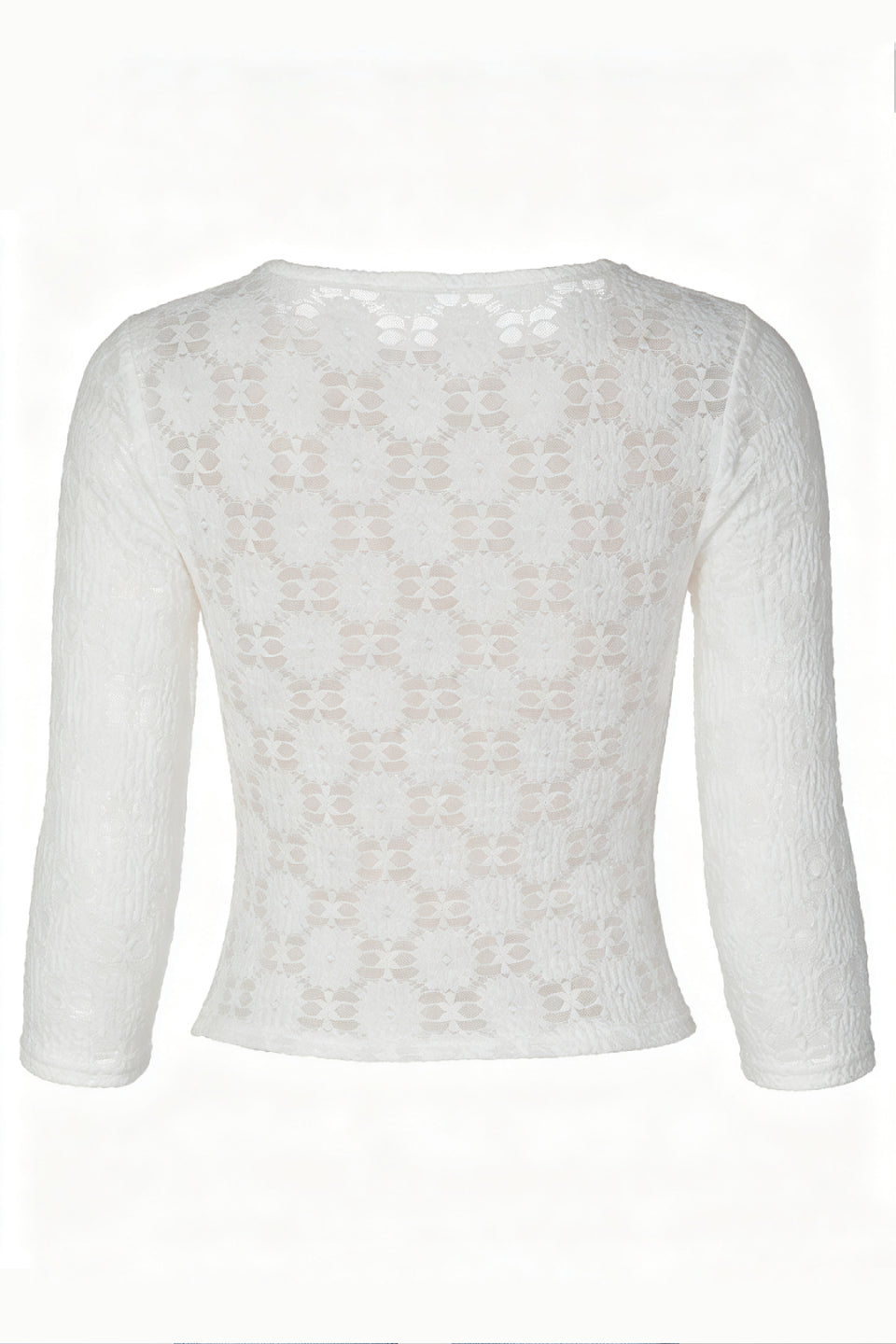 Ivory Geometric Lace Top
