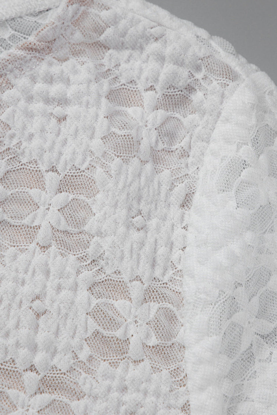 Ivory Geometric Lace Top