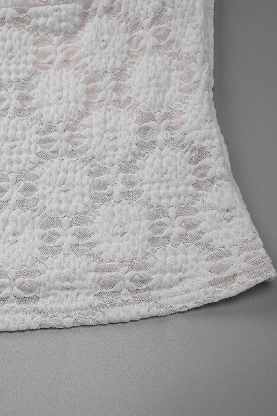 Ivory Geometric Lace Top