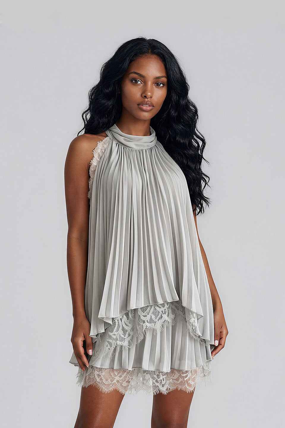 Bow Chiffon Skort Mini Dress Set