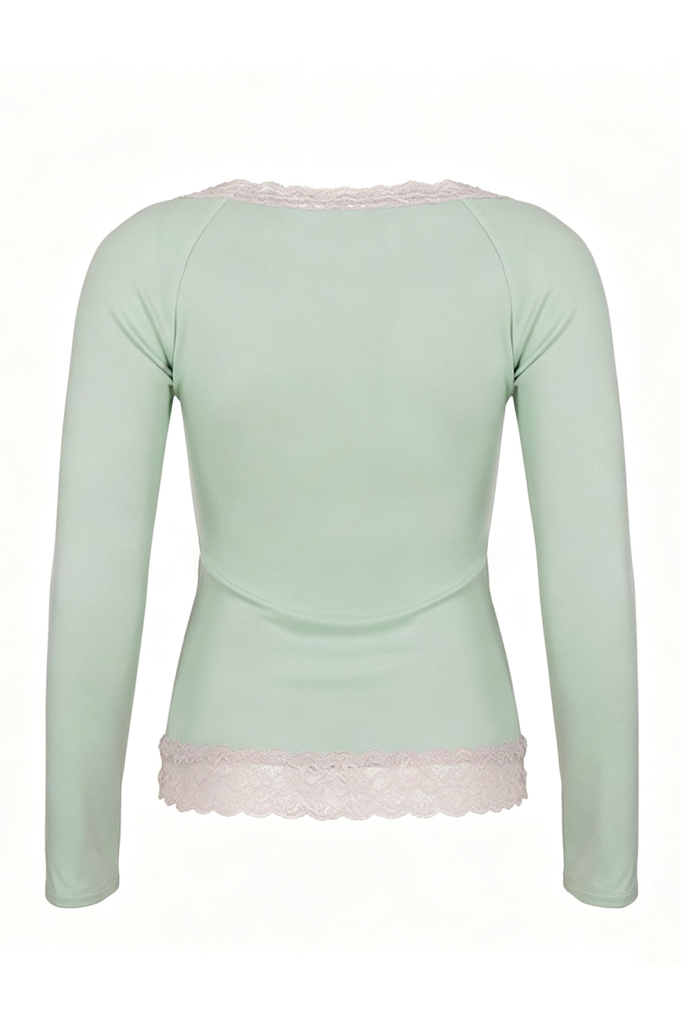 Sage Pink Lace Knit Top