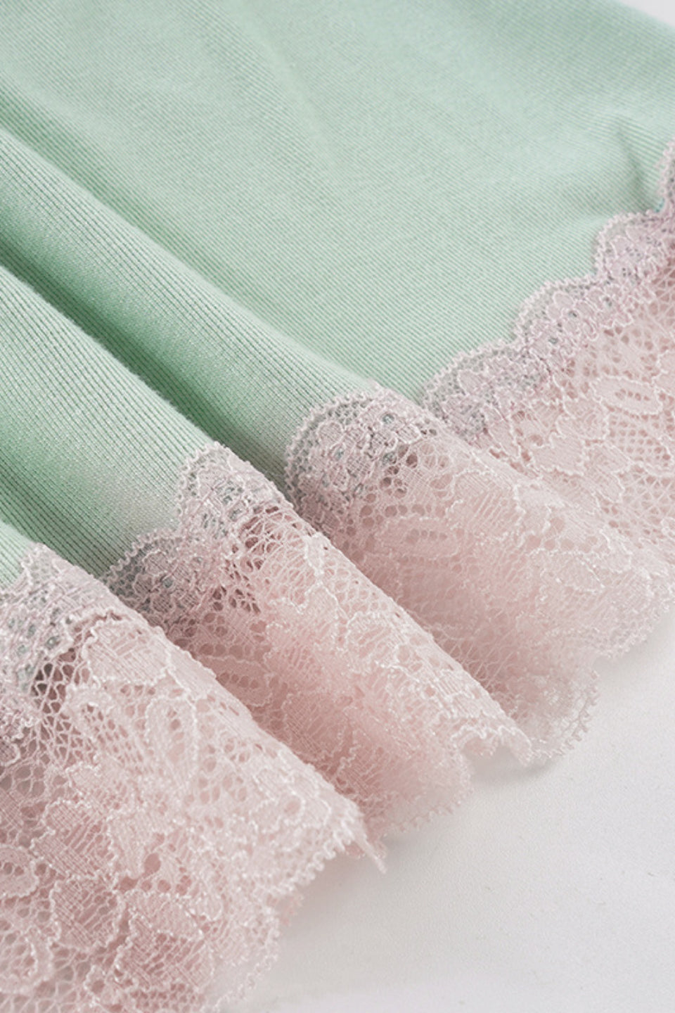 Sage Pink Lace Knit Top