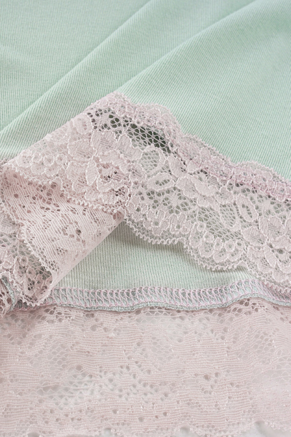 Sage Pink Lace Knit Top