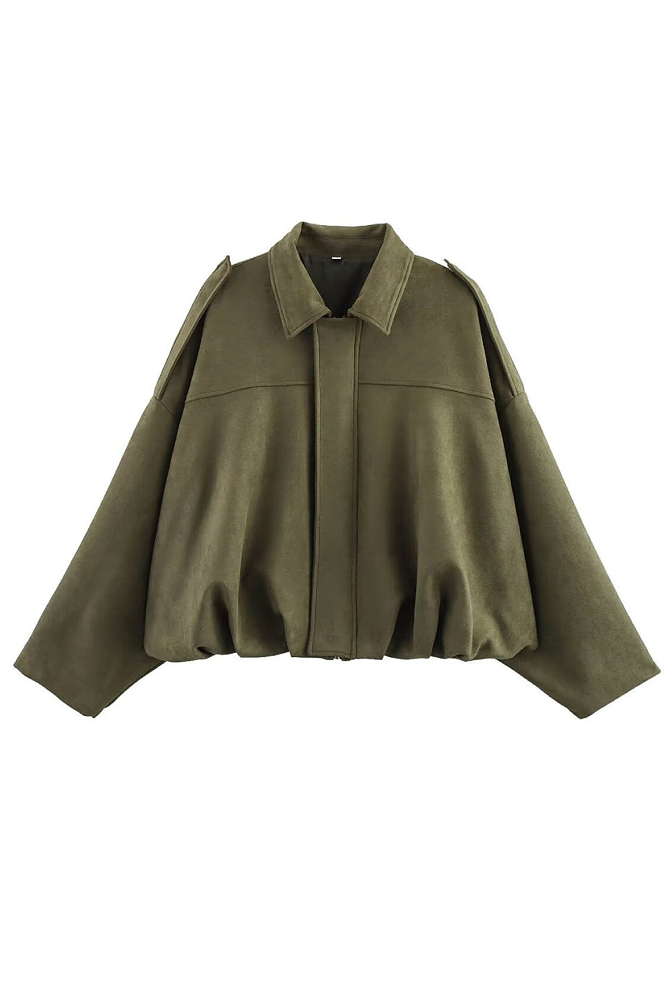 Olive Batwing Suede Jacket