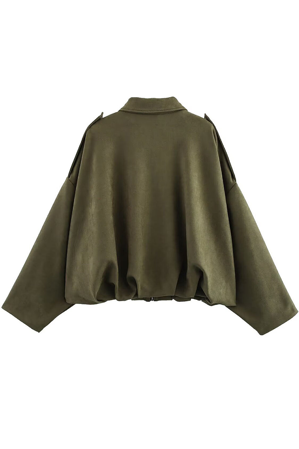 Olive Batwing Suede Jacket