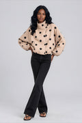 Beige Dot Button Jacket