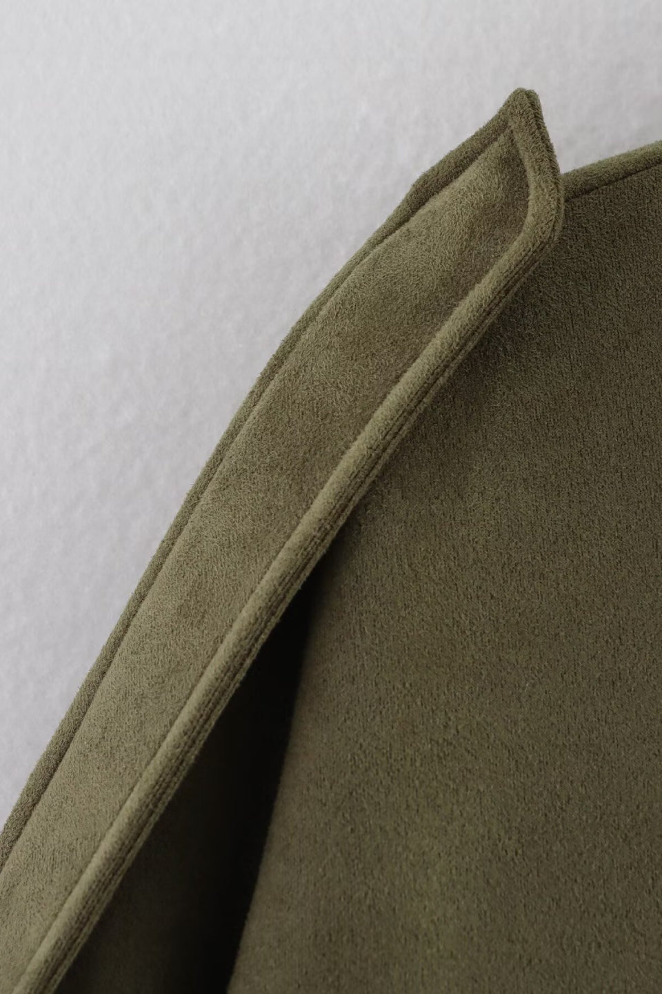 Olive Batwing Suede Jacket