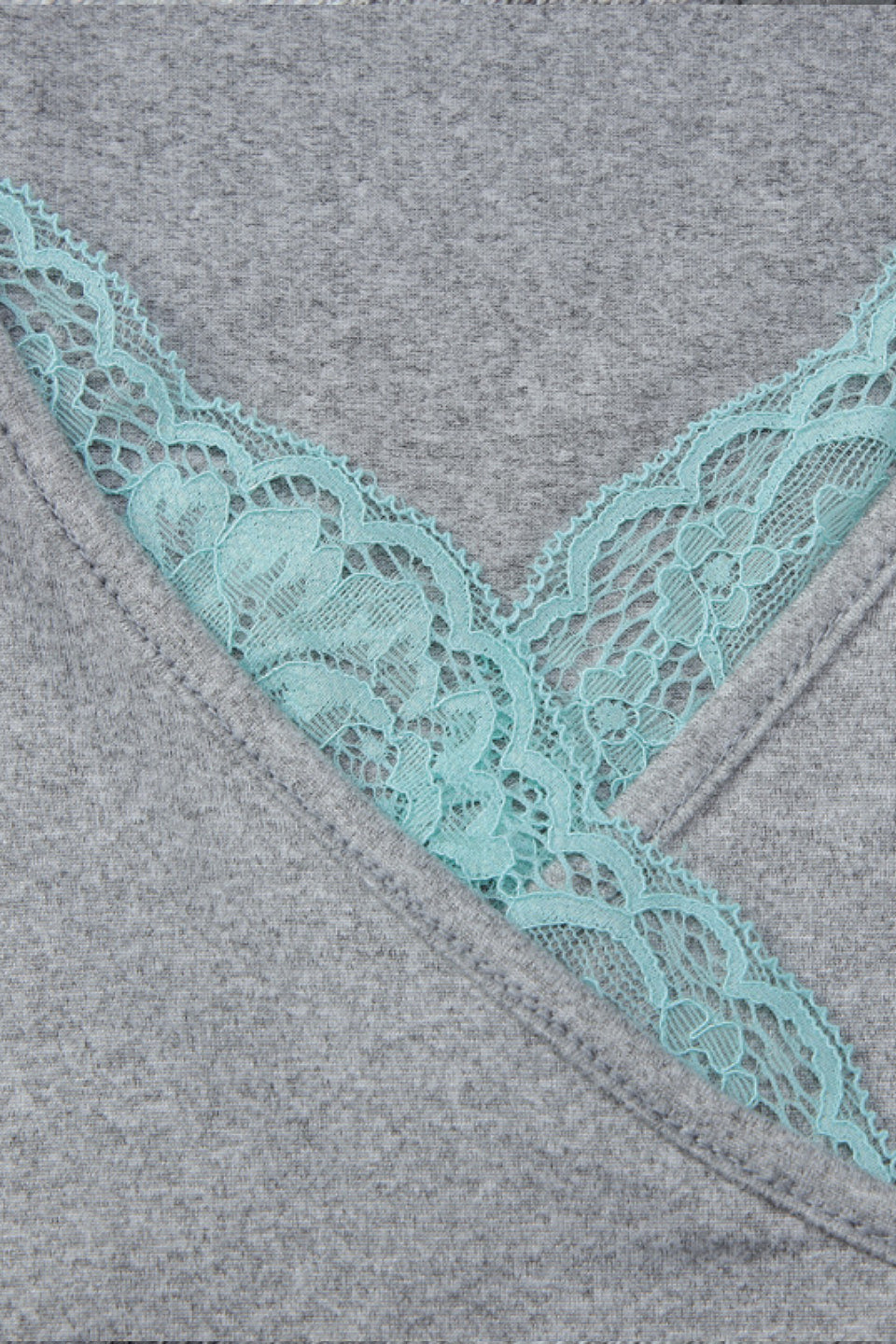 Grey Mint Lace Wrap Top
