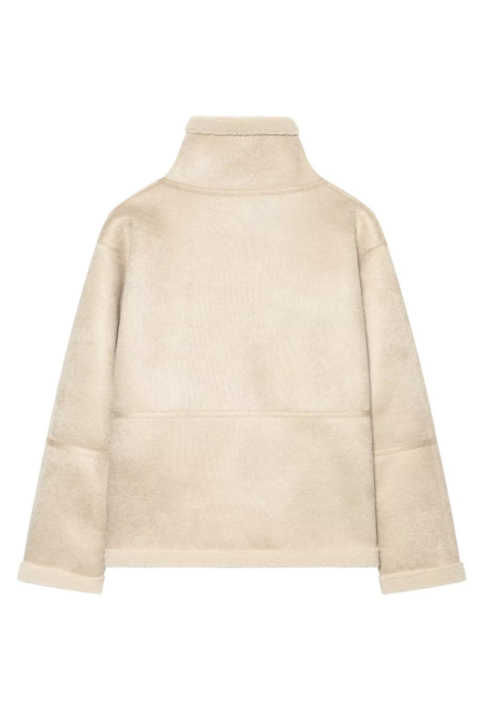 Beige Buckle Shearling Jacket