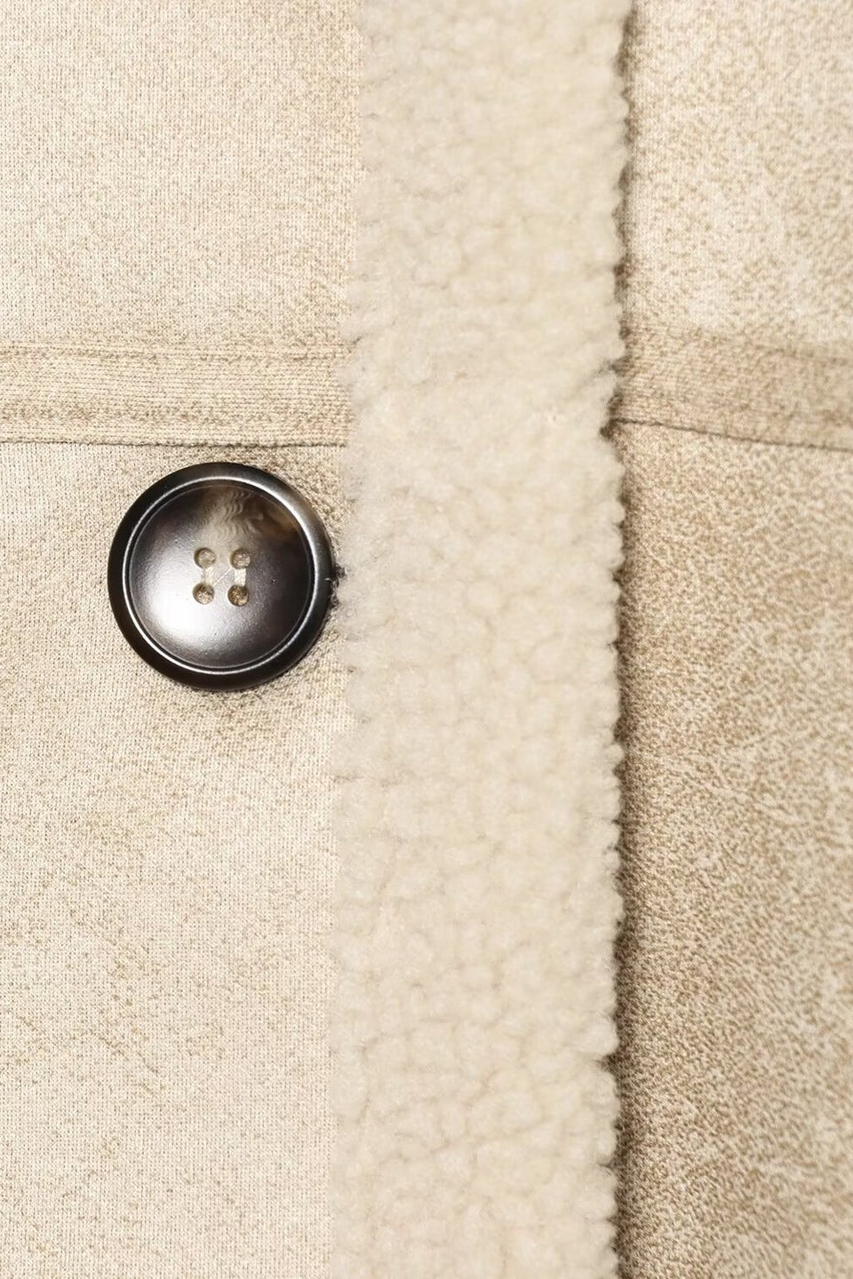 Beige Buckle Shearling Jacket