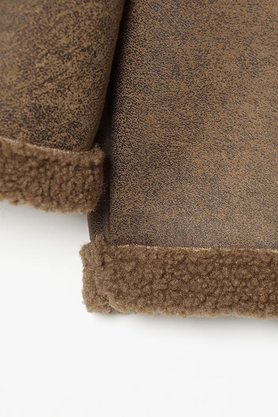 Mocha Buckle Shearling Jacket
