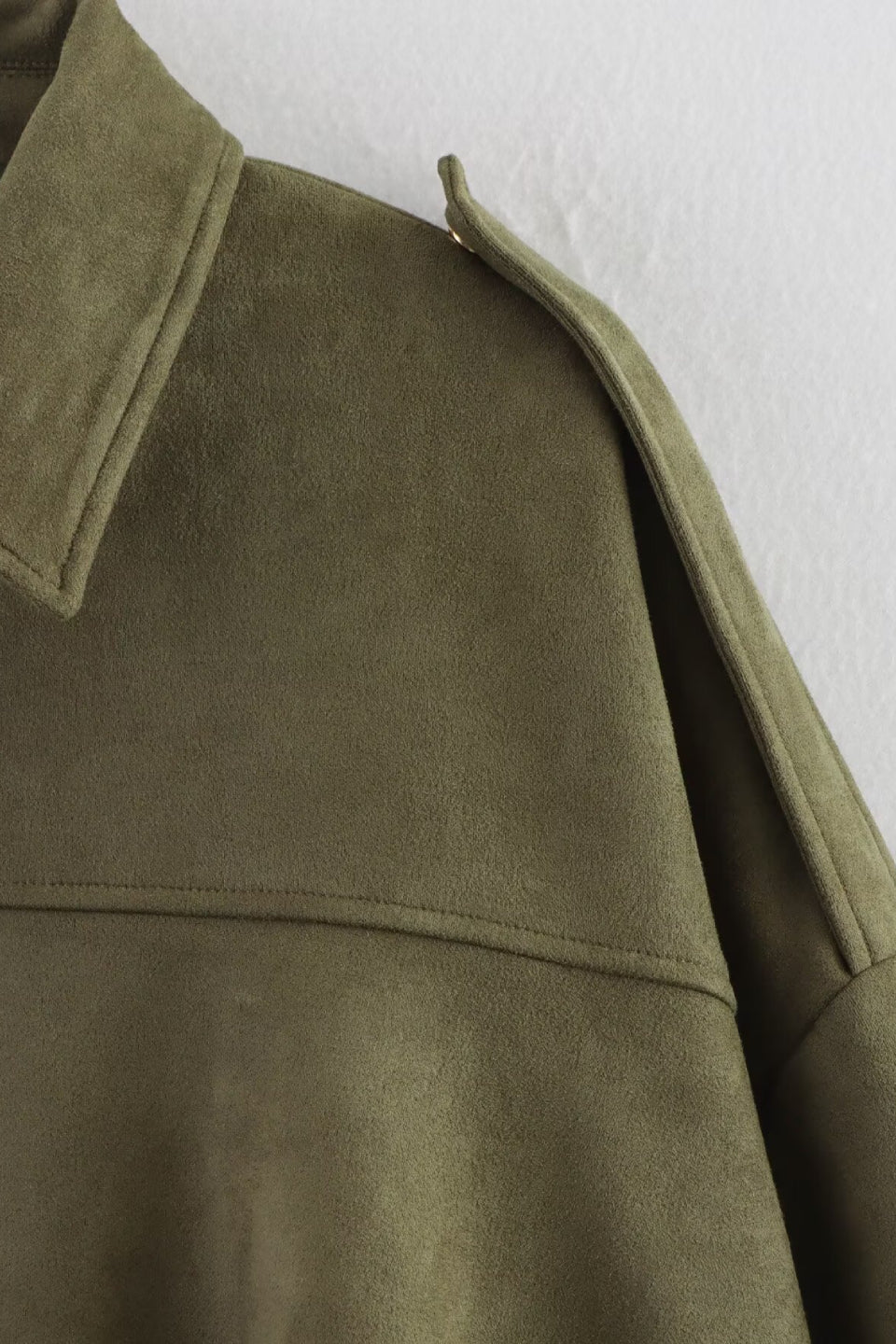 Olive Batwing Suede Jacket